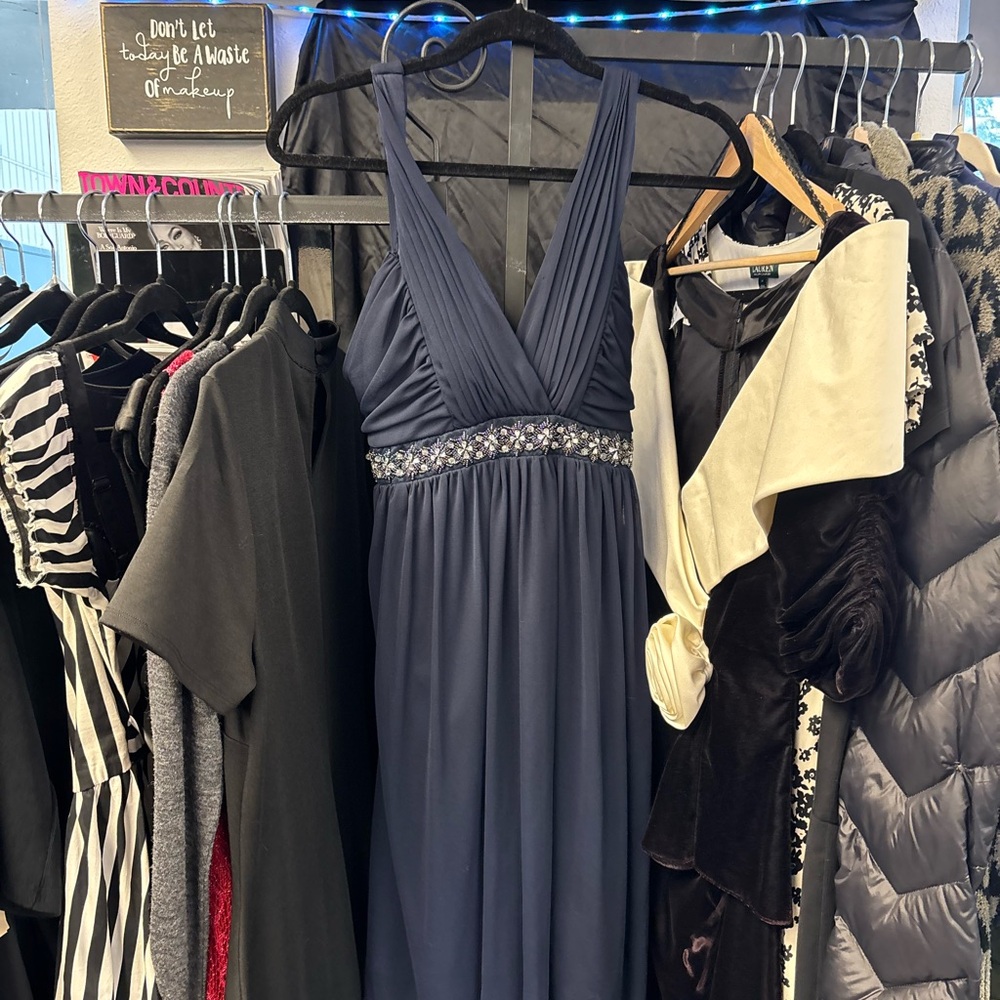 Elegant Navy Blue Evening Dress